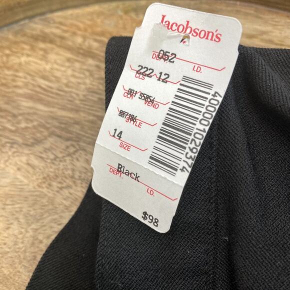 Jacobson's Black 5 Pocket Stretch Jean Pants 14 #102 Zipper Fly NWT - Picture 7 of 11